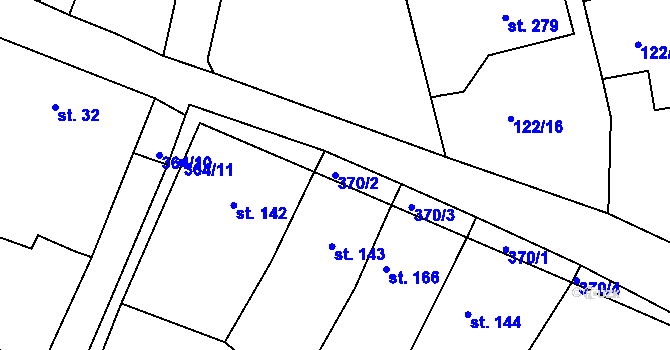 Parcela st. 370/2 v KÚ Albrechtice nad Orlicí, Katastrální mapa