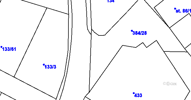 Parcela st. 384/25 v KÚ Albrechtice nad Orlicí, Katastrální mapa