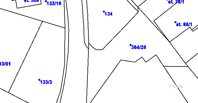 Parcela st. 384/26 v KÚ Albrechtice nad Orlicí, Katastrální mapa