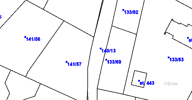 Parcela st. 140/14 v KÚ Albrechtice nad Orlicí, Katastrální mapa