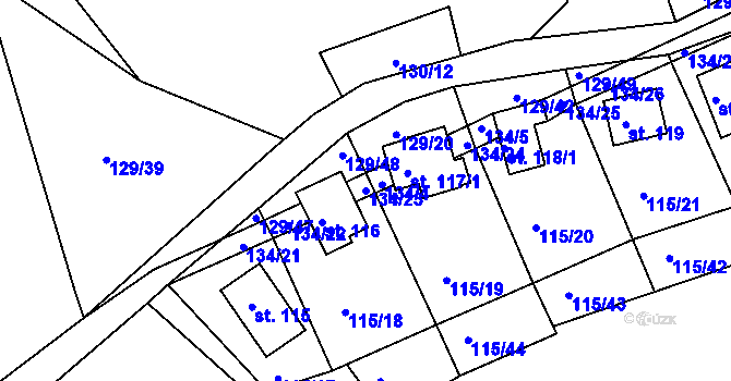 Parcela st. 134/23 v KÚ Nová Ves u Albrechtic, Katastrální mapa