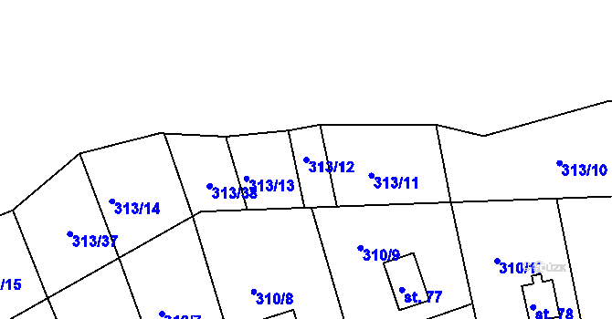 Parcela st. 313/12 v KÚ Nová Ves u Albrechtic, Katastrální mapa