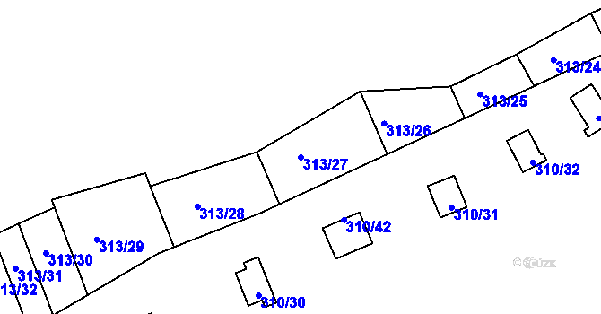 Parcela st. 313/27 v KÚ Nová Ves u Albrechtic, Katastrální mapa