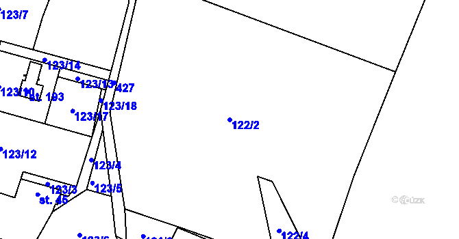 Parcela st. 122/2 v KÚ Nová Ves u Albrechtic, Katastrální mapa