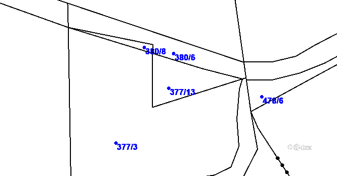 Parcela st. 377/13 v KÚ Nová Ves u Albrechtic, Katastrální mapa