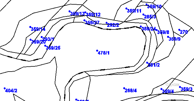 Parcela st. 478/1 v KÚ Štěpánovsko, Katastrální mapa