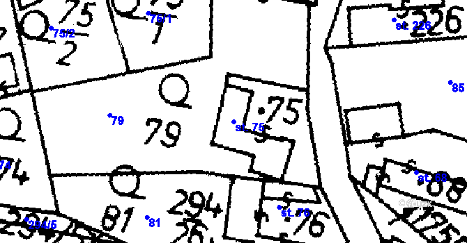 Parcela st. 75 v KÚ Albrechtice nad Vltavou, Katastrální mapa