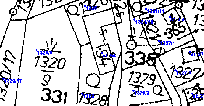 Parcela st. 94 v KÚ Albrechtice nad Vltavou, Katastrální mapa