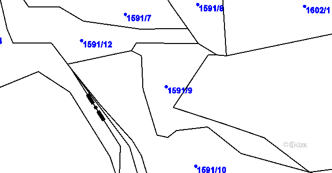 Parcela st. 1591/9 v KÚ Albrechtice nad Vltavou, Katastrální mapa