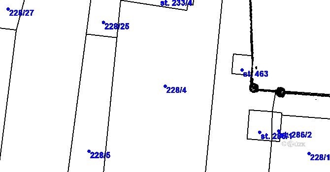 Parcela st. 228/4 v KÚ Albrechtice nad Vltavou, Katastrální mapa