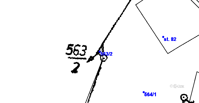 Parcela st. 563/2 v KÚ Albrechtice nad Vltavou, Katastrální mapa