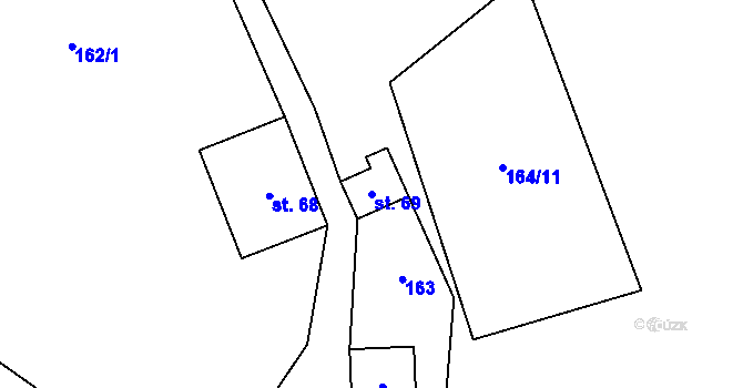 Parcela st. 69 v KÚ Albrechtice v Jizerských horách, Katastrální mapa