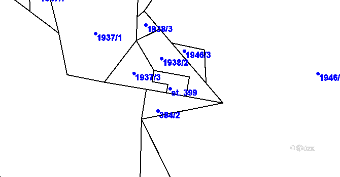 Parcela st. 399 v KÚ Albrechtice v Jizerských horách, Katastrální mapa