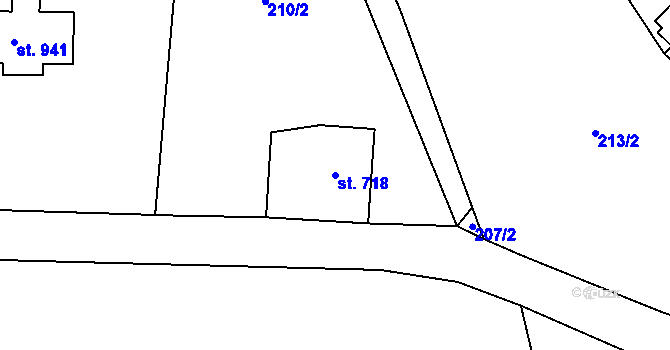 Parcela st. 718 v KÚ Albrechtice v Jizerských horách, Katastrální mapa