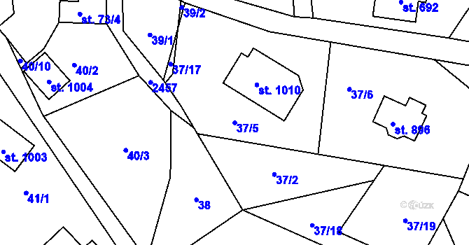 Parcela st. 37/5 v KÚ Albrechtice v Jizerských horách, Katastrální mapa