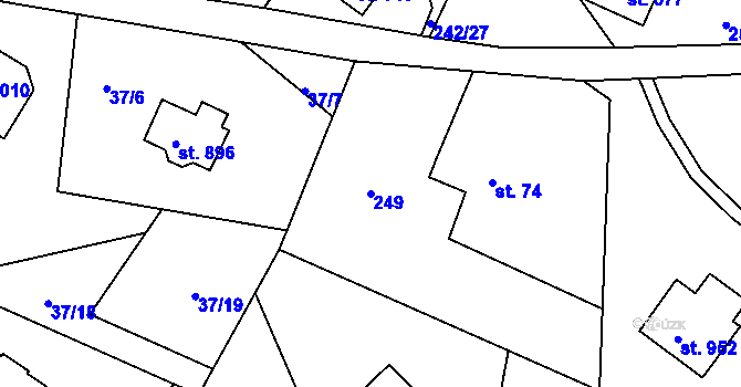 Parcela st. 249 v KÚ Albrechtice v Jizerských horách, Katastrální mapa