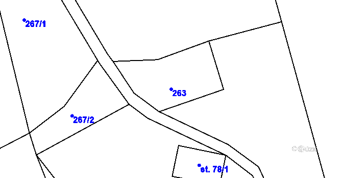 Parcela st. 263 v KÚ Albrechtice v Jizerských horách, Katastrální mapa