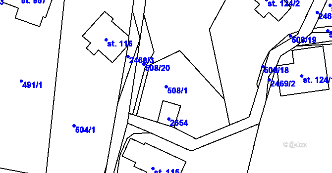 Parcela st. 508/1 v KÚ Albrechtice v Jizerských horách, Katastrální mapa