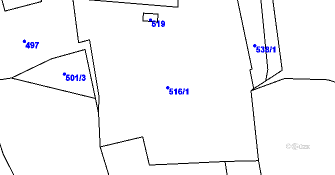 Parcela st. 516/1 v KÚ Albrechtice v Jizerských horách, Katastrální mapa