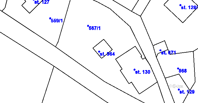 Parcela st. 964 v KÚ Albrechtice v Jizerských horách, Katastrální mapa