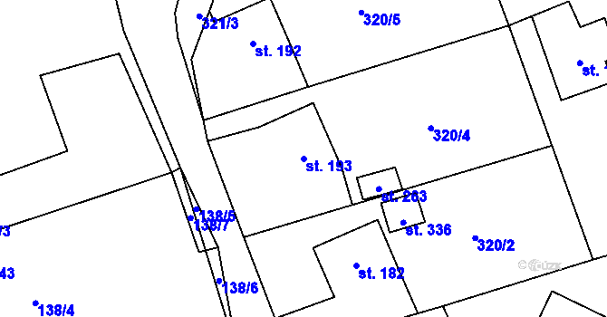 Parcela st. 193 v KÚ Albrechtičky, Katastrální mapa