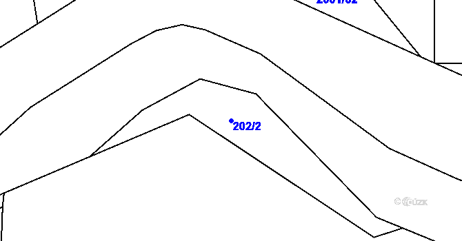 Parcela st. 202/2 v KÚ Albrechtičky, Katastrální mapa