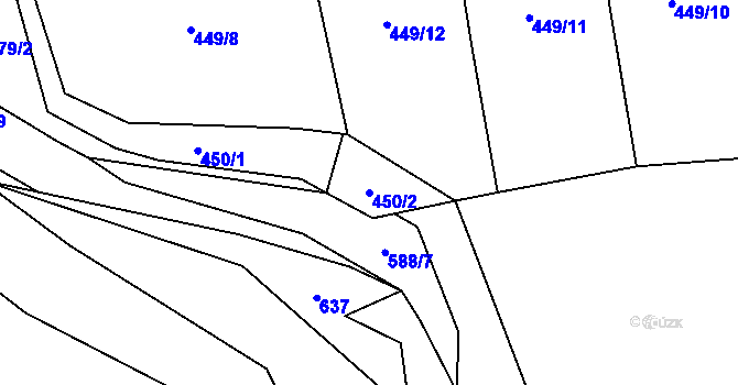 Parcela st. 450/2 v KÚ Albrechtičky, Katastrální mapa