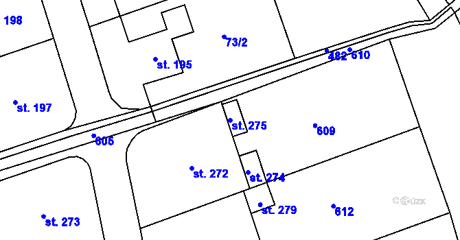 Parcela st. 275 v KÚ Albrechtičky, Katastrální mapa
