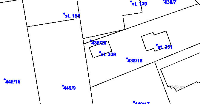 Parcela st. 339 v KÚ Albrechtičky, Katastrální mapa