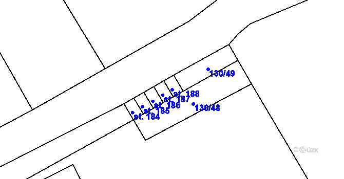 Parcela st. 188 v KÚ Nová Horka, Katastrální mapa