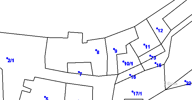 Parcela st. 8 v KÚ Andělská Hora, Katastrální mapa