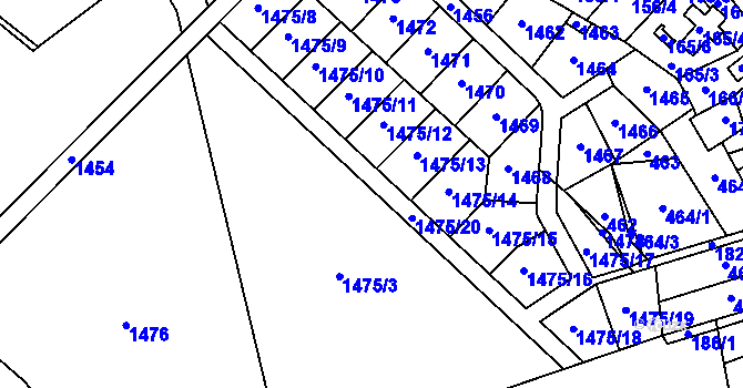 Parcela st. 461/1 v KÚ Andělská Hora, Katastrální mapa