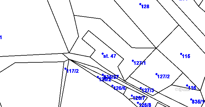 Parcela st. 47 v KÚ Anenská Studánka, Katastrální mapa