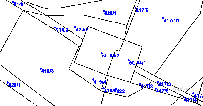 Parcela st. 64/2 v KÚ Anenská Studánka, Katastrální mapa