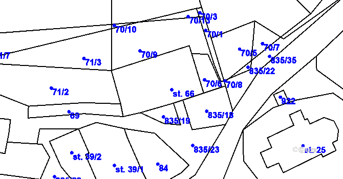 Parcela st. 66 v KÚ Anenská Studánka, Katastrální mapa
