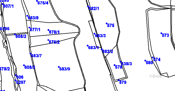 Parcela st. 683/1 v KÚ Anenská Studánka, Katastrální mapa