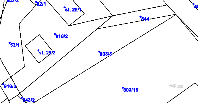 Parcela st. 803/3 v KÚ Anenská Studánka, Katastrální mapa
