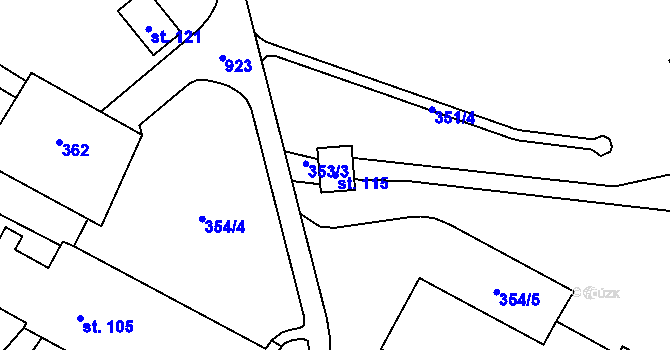 Parcela st. 115 v KÚ Anenská Studánka, Katastrální mapa
