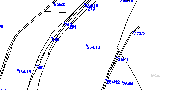 Parcela st. 264/13 v KÚ Anenská Studánka, Katastrální mapa