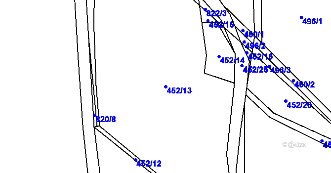 Parcela st. 452/13 v KÚ Anenská Studánka, Katastrální mapa