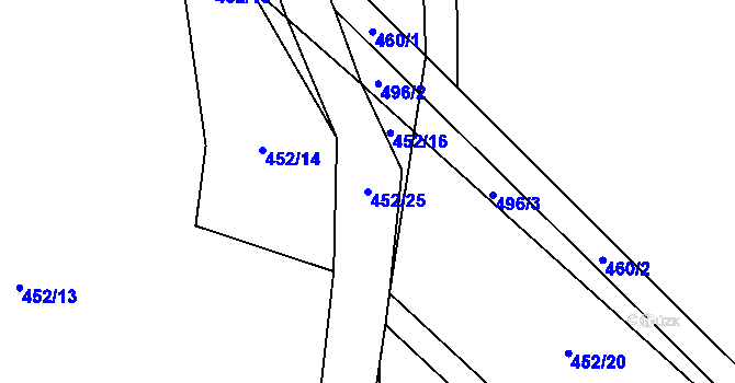Parcela st. 452/25 v KÚ Anenská Studánka, Katastrální mapa
