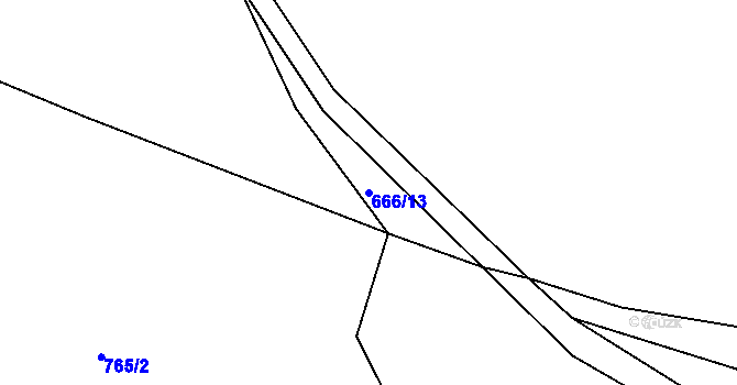 Parcela st. 666/13 v KÚ Anenská Studánka, Katastrální mapa