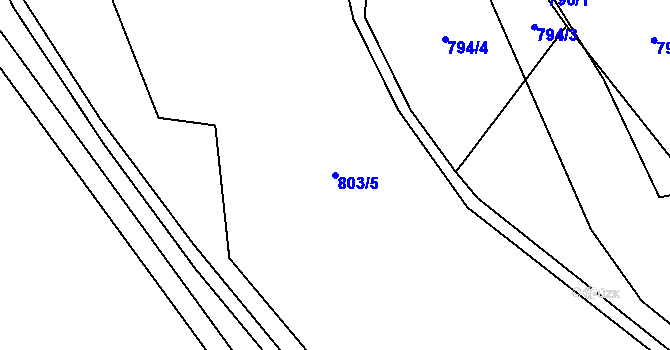 Parcela st. 803/5 v KÚ Anenská Studánka, Katastrální mapa