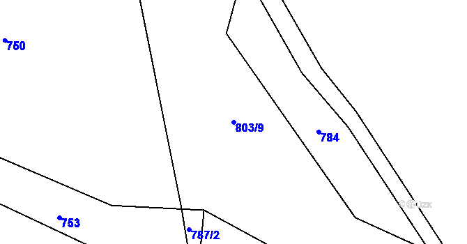 Parcela st. 803/9 v KÚ Anenská Studánka, Katastrální mapa