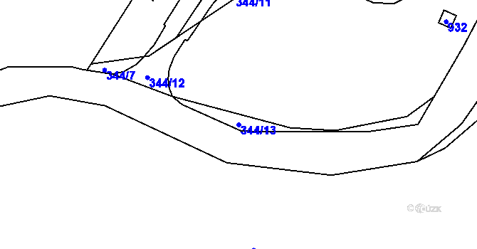 Parcela st. 344/13 v KÚ Anenská Studánka, Katastrální mapa