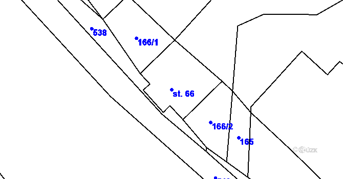 Parcela st. 66 v KÚ Helvíkov, Katastrální mapa