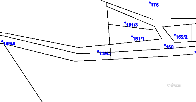 Parcela st. 149/3 v KÚ Helvíkov, Katastrální mapa