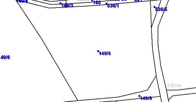 Parcela st. 149/5 v KÚ Helvíkov, Katastrální mapa