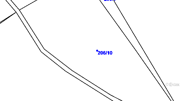 Parcela st. 206/10 v KÚ Helvíkov, Katastrální mapa