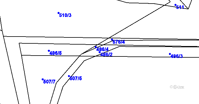 Parcela st. 486/2 v KÚ Helvíkov, Katastrální mapa
